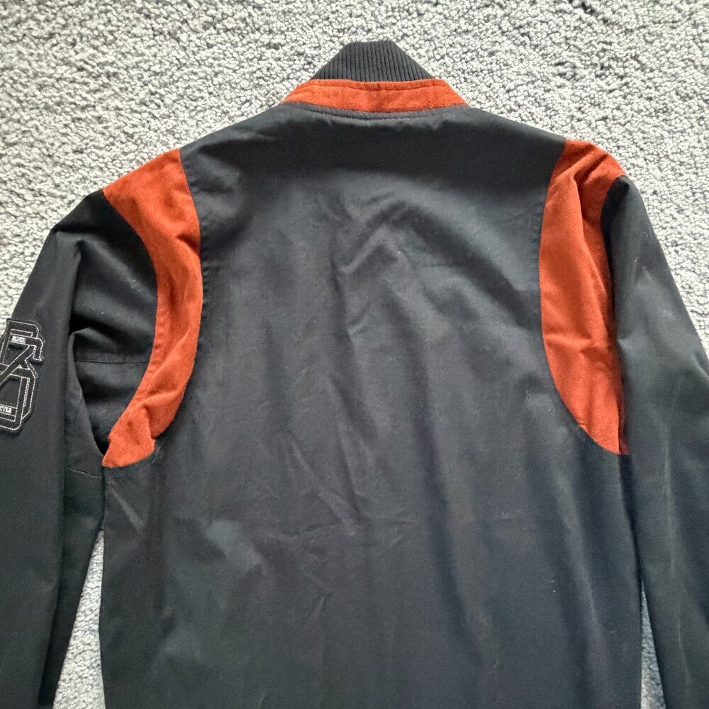 Black Scale Black and Orange Devil in the Details Bomber Jacket - Men's Size M - Picture 15 of 16